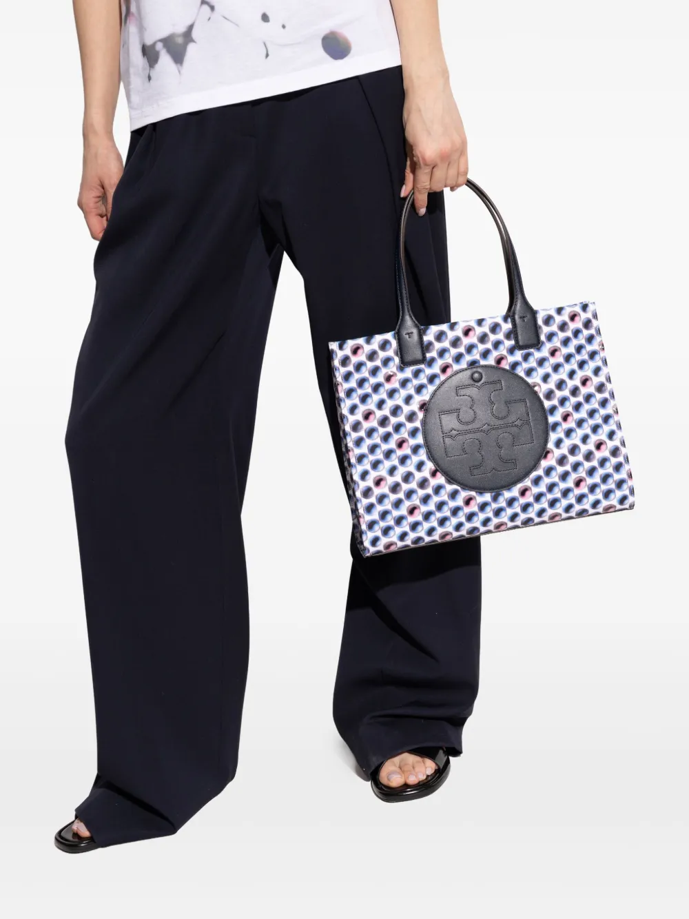 Tory Burch logo-debossed tote bag - Wit