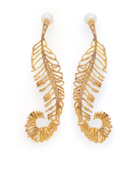 Marni curved feather earrings