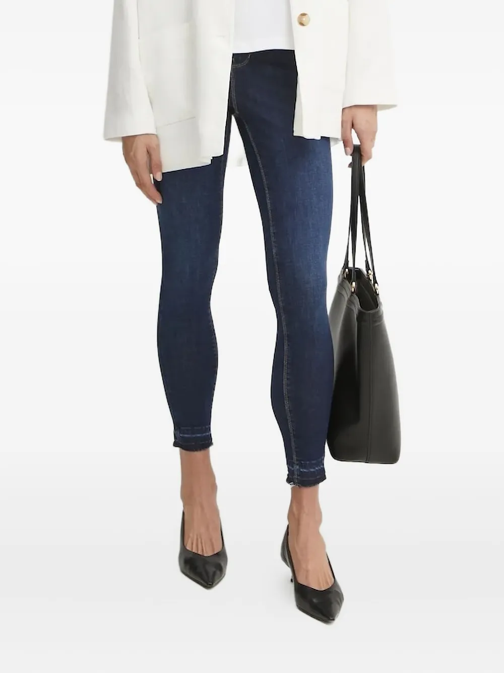 BOSS panelled frayed-hem jeans - ブルー BOSS panelled frayed-hem jeans - ブルー