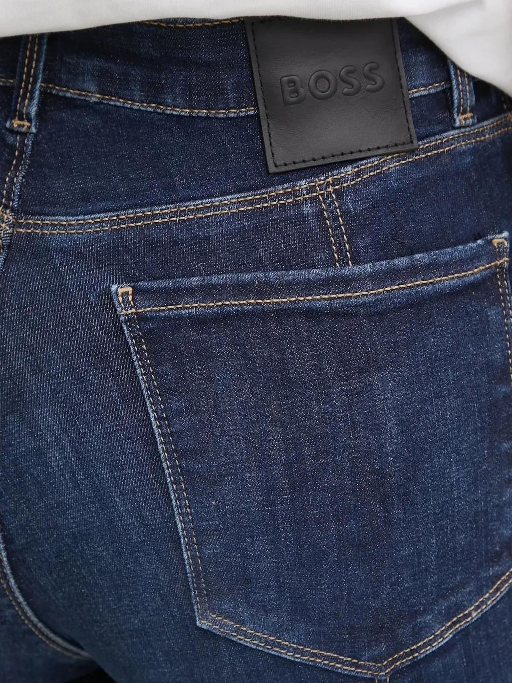BOSS Jeans met franje en vlakken Blauw