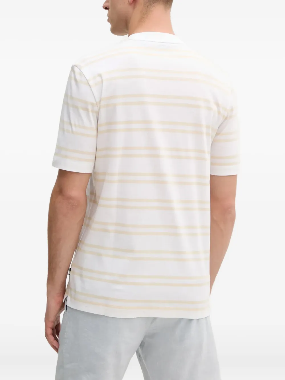 Hugo Boss Striped Short-sleeved T-shirt In White