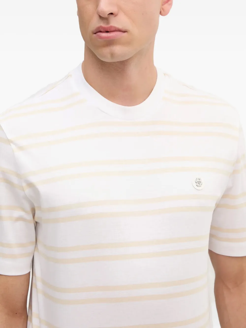 Hugo Boss Striped Short-sleeved T-shirt In White