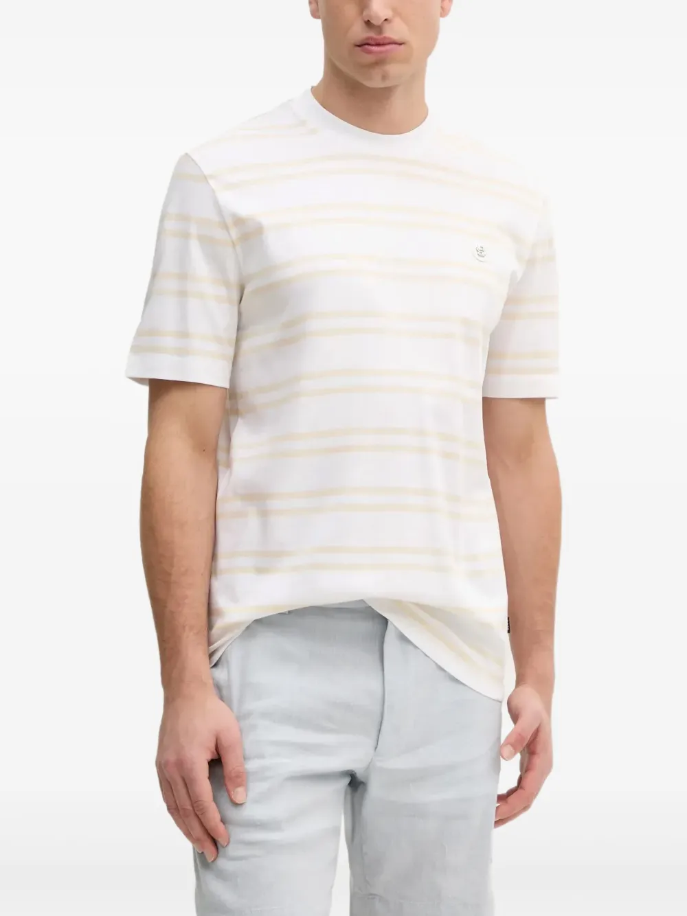 BOSS striped short-sleeved T-shirt | White | Image 1