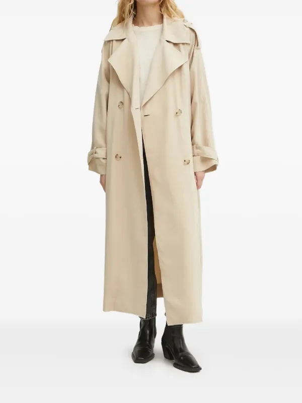 Reflect ベージュ ダブルブレスト トレンチコート Reflect ベージュ