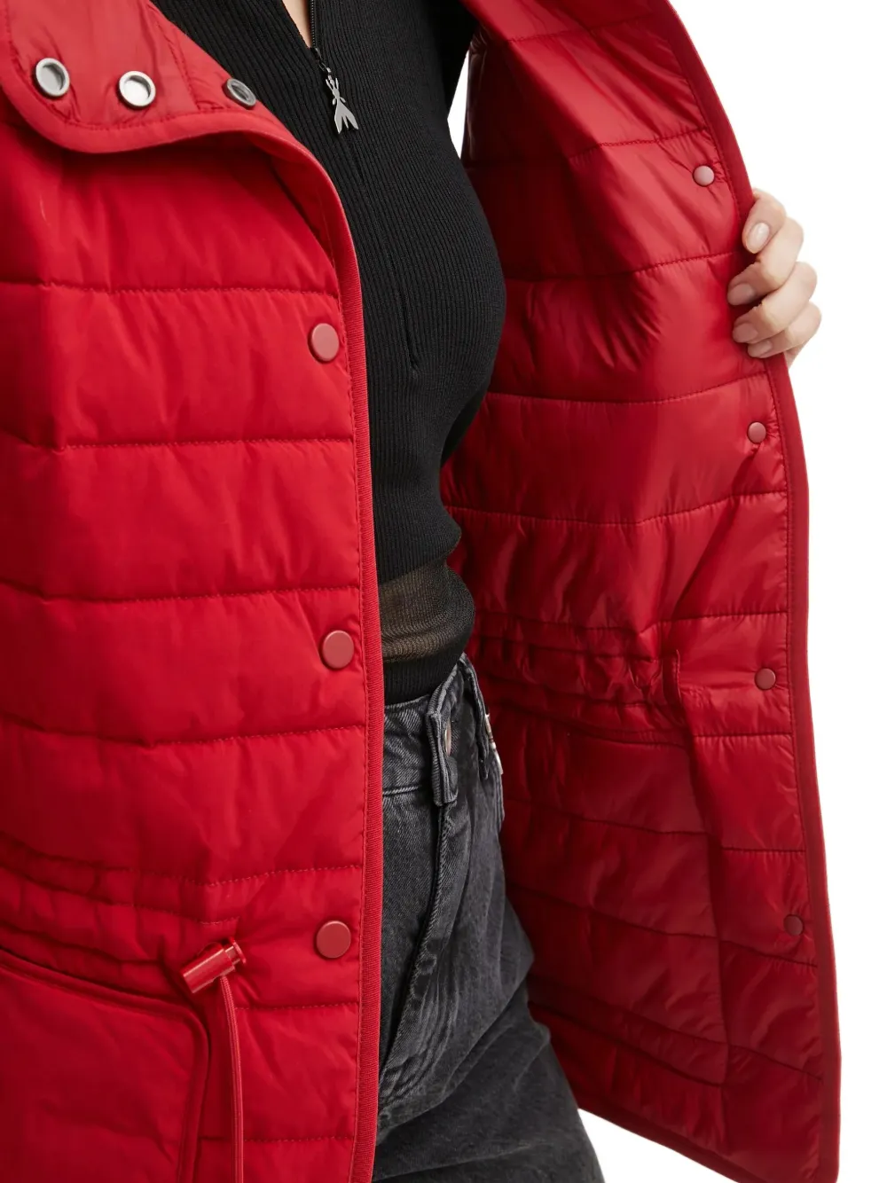 Hugo Boss Hooded Quilted Gilet In Red