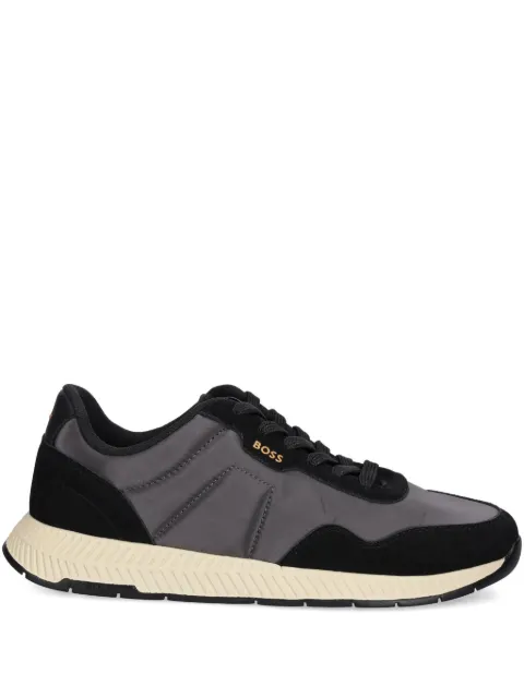 BOSS Titanium panelled lace-up sneakers