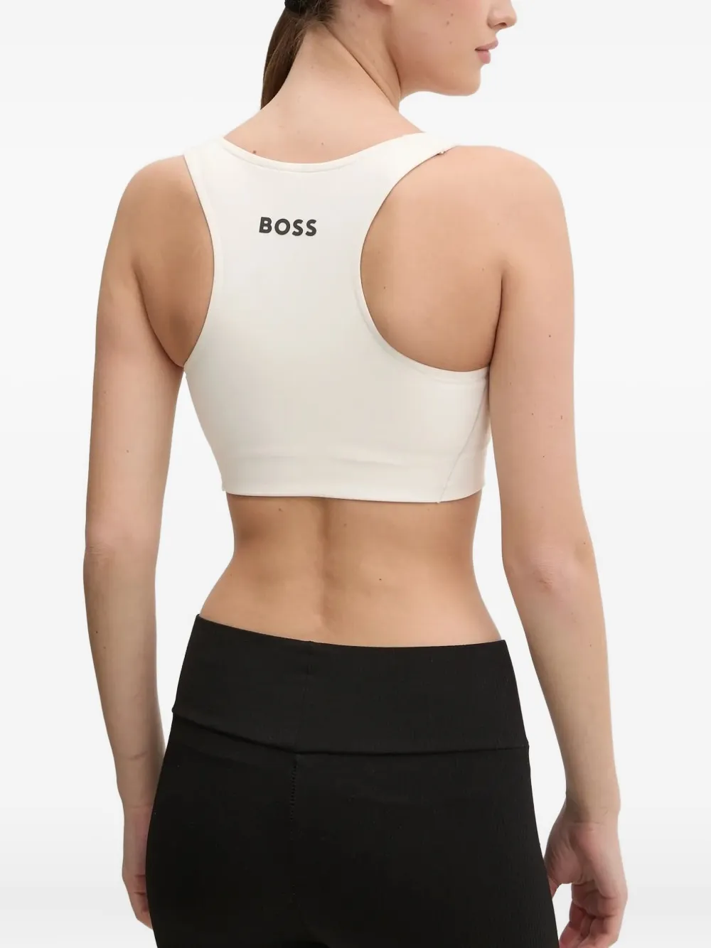 Hugo Boss Square-neck Sports Bra In White