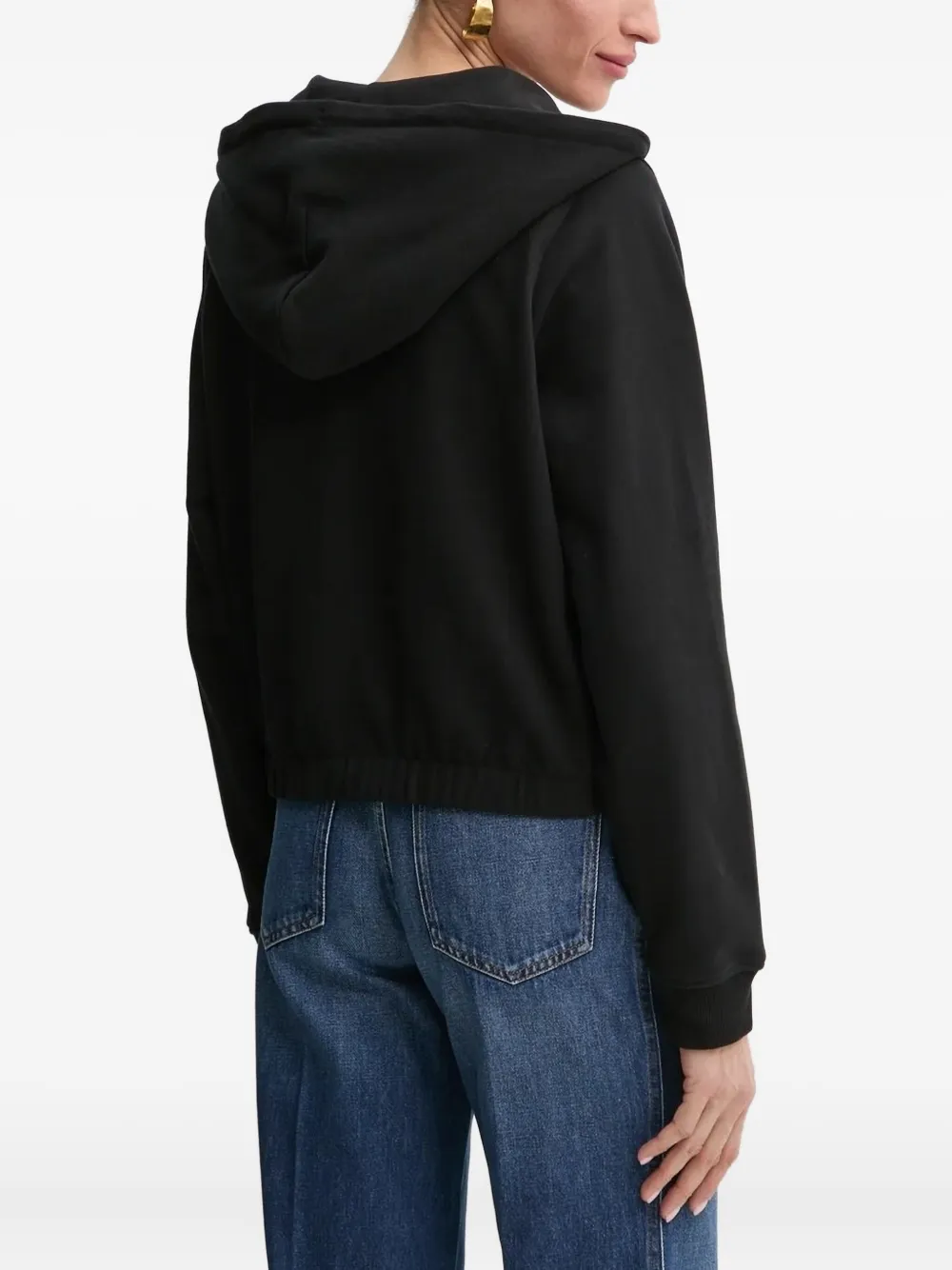 BOSS Hoodie met rits en lange mouwen - Zwart