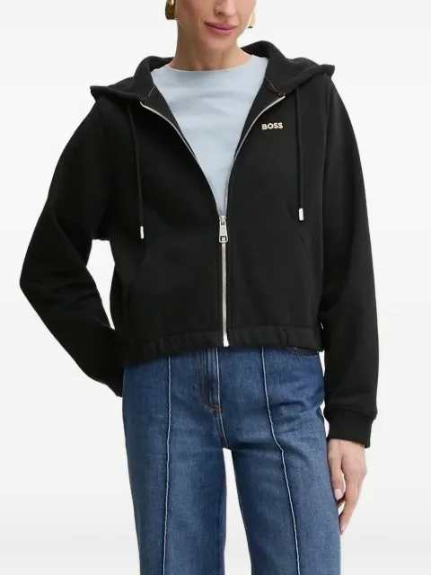 BOSS long-sleeve zip-front hooded 