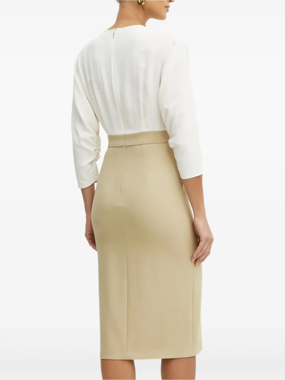 BOSS Midi-jurk met keyhole hals - Beige
