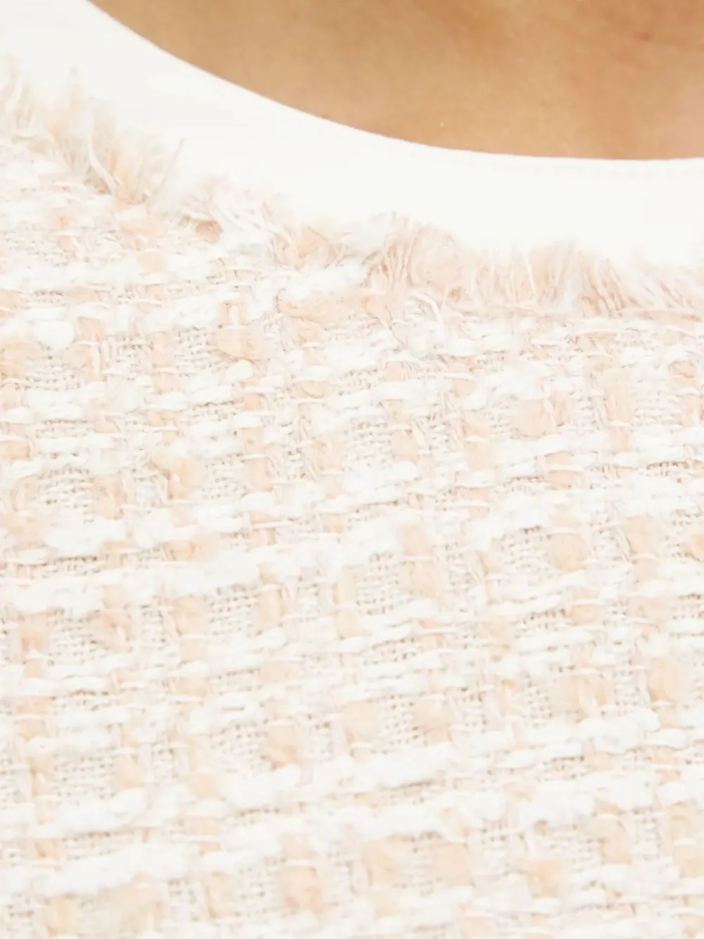 BOSS tweed fringed mini dress Beige