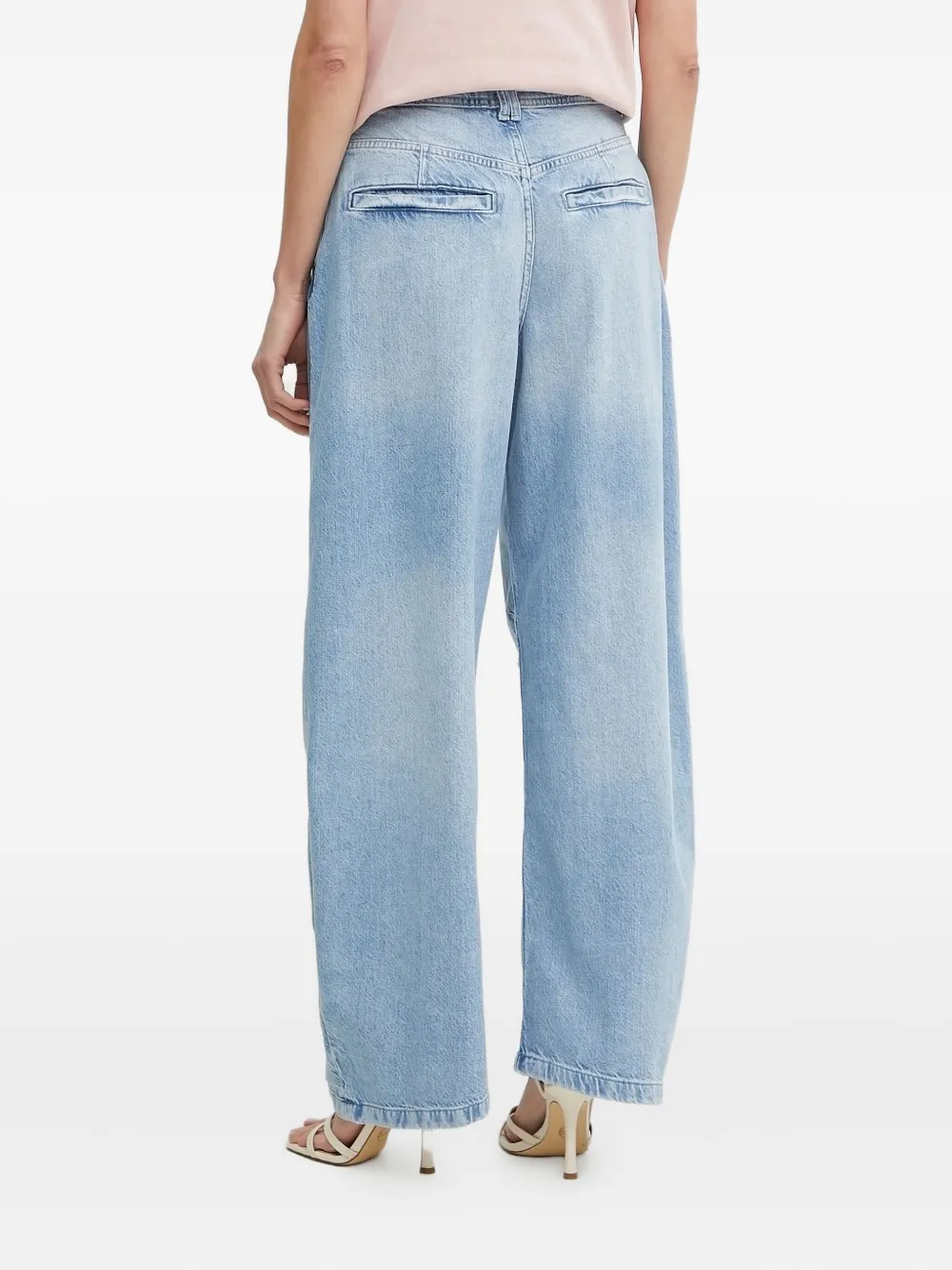 BOSS pleated drawstring jeans Blauw