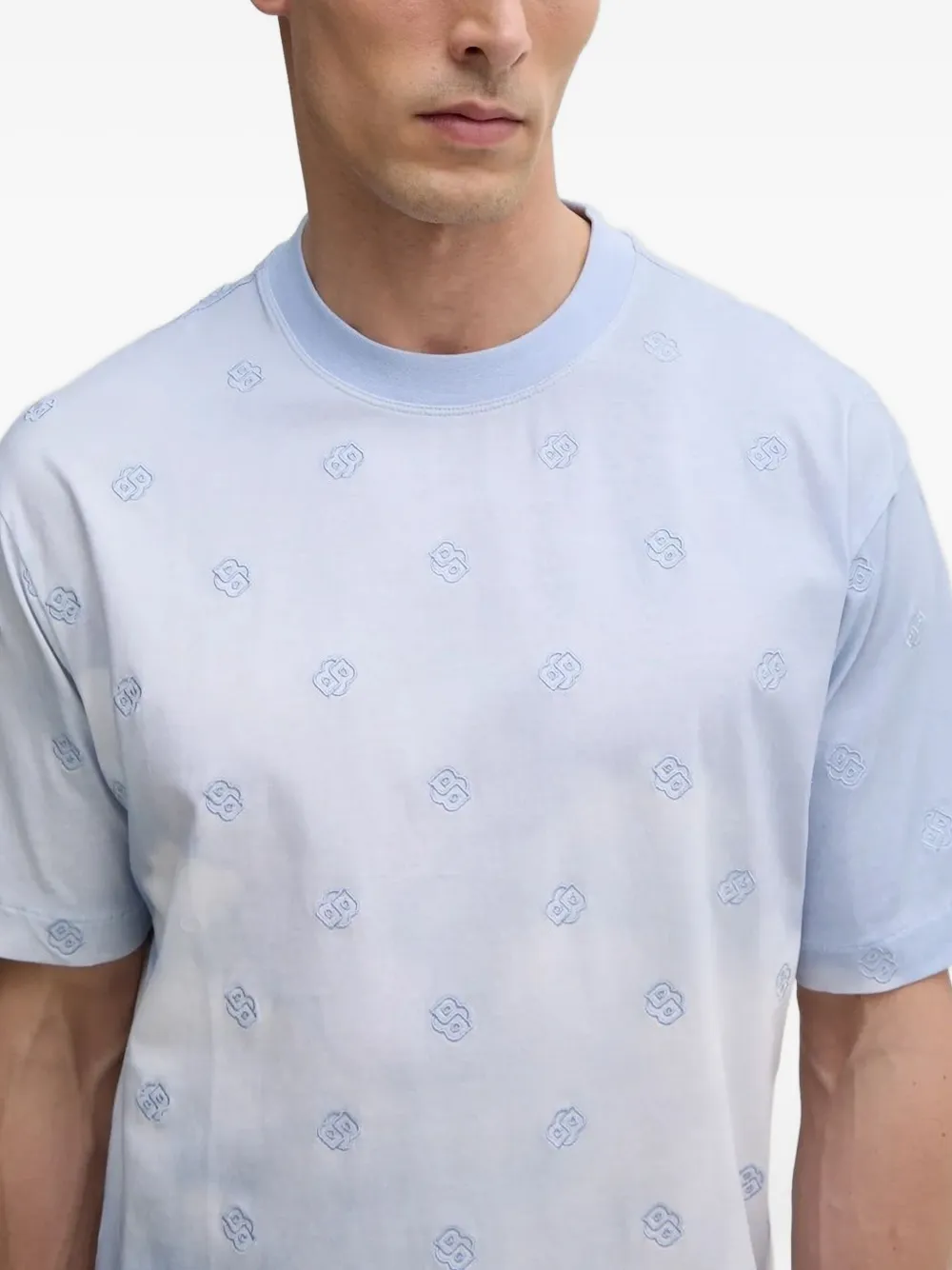 BOSS T-shirt met geborduurd logo Blauw