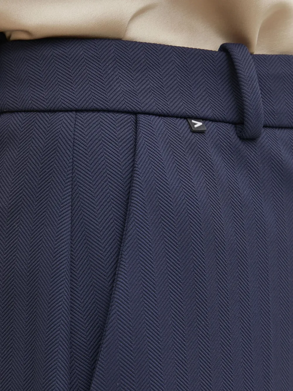 Hugo Boss Dressletic Herringbone Split-hem Trousers In Blue