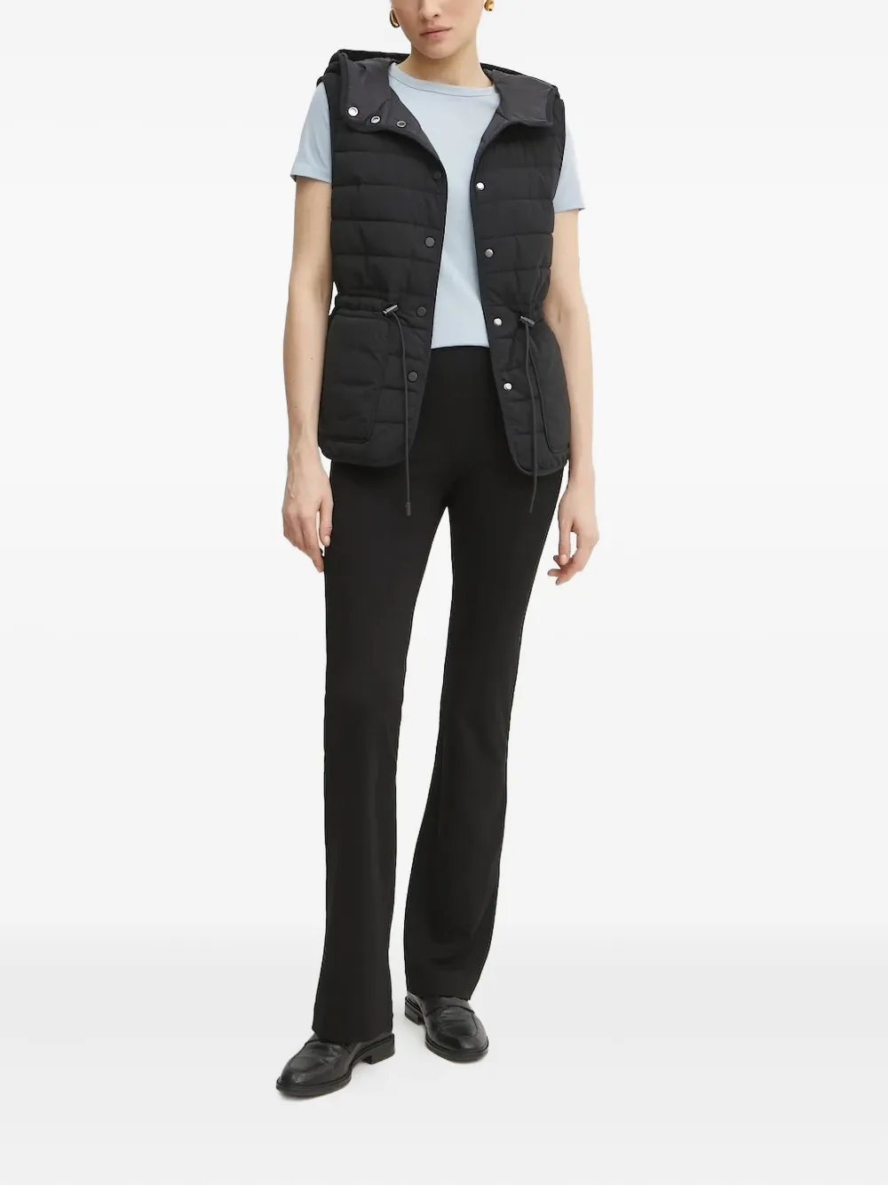 Hugo Boss Quilted Hooded Vest In Black