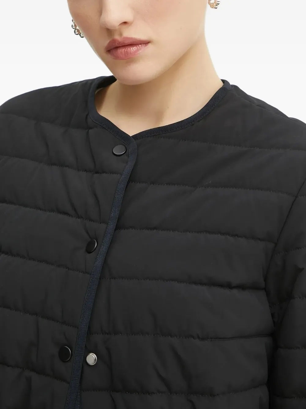 Hugo Boss Quilted-drawstring Jacket In Blue