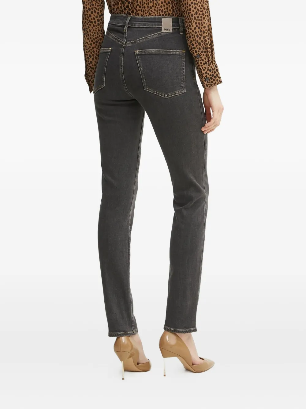 BOSS Stretch-katoenen jeans Zwart