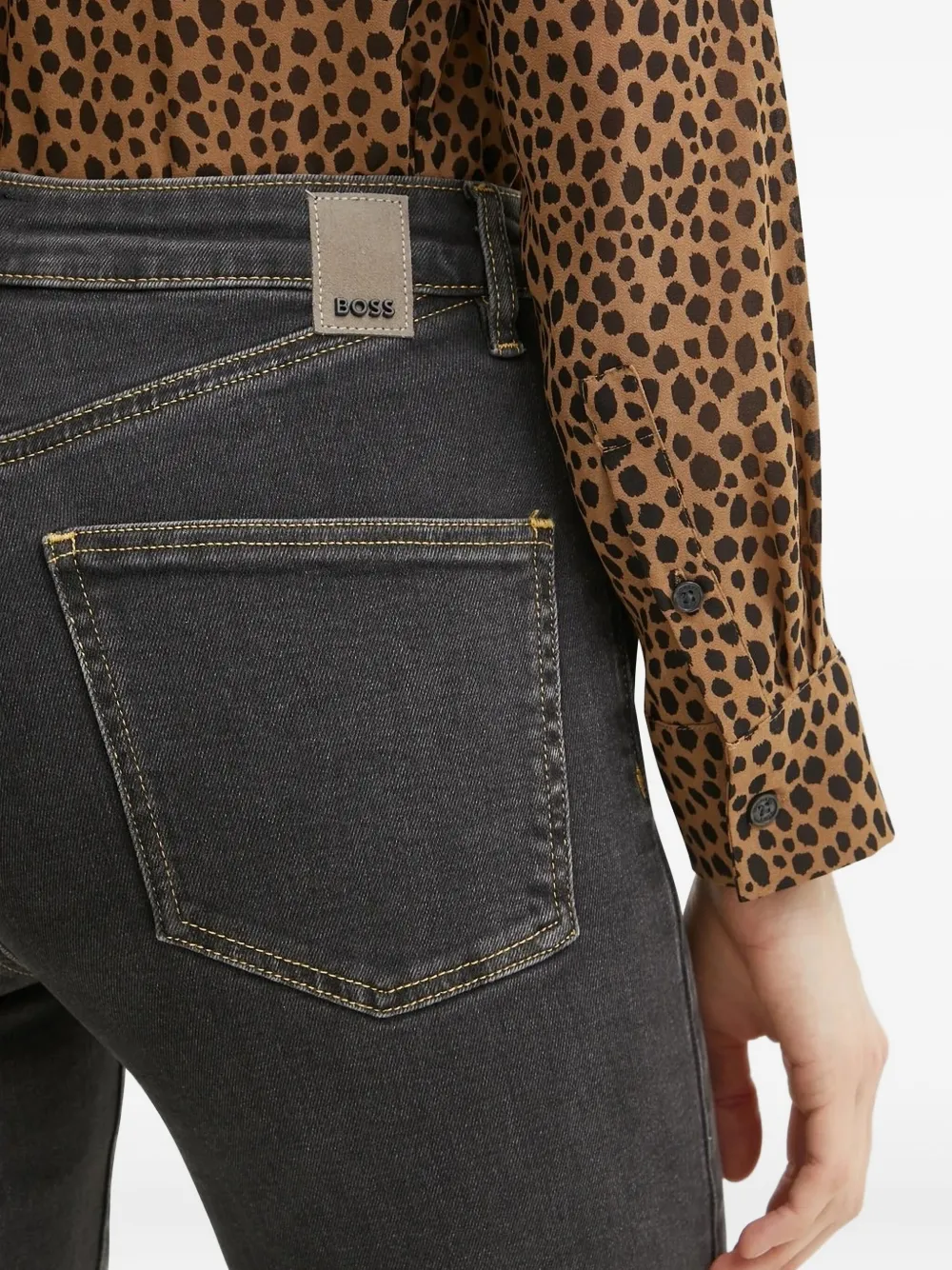 BOSS Stretch-katoenen jeans Zwart