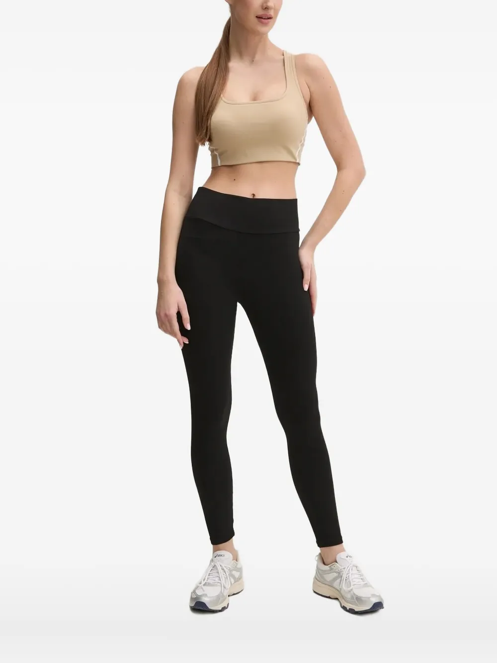 Hugo Boss Racer-back Sports Bra In Neutral