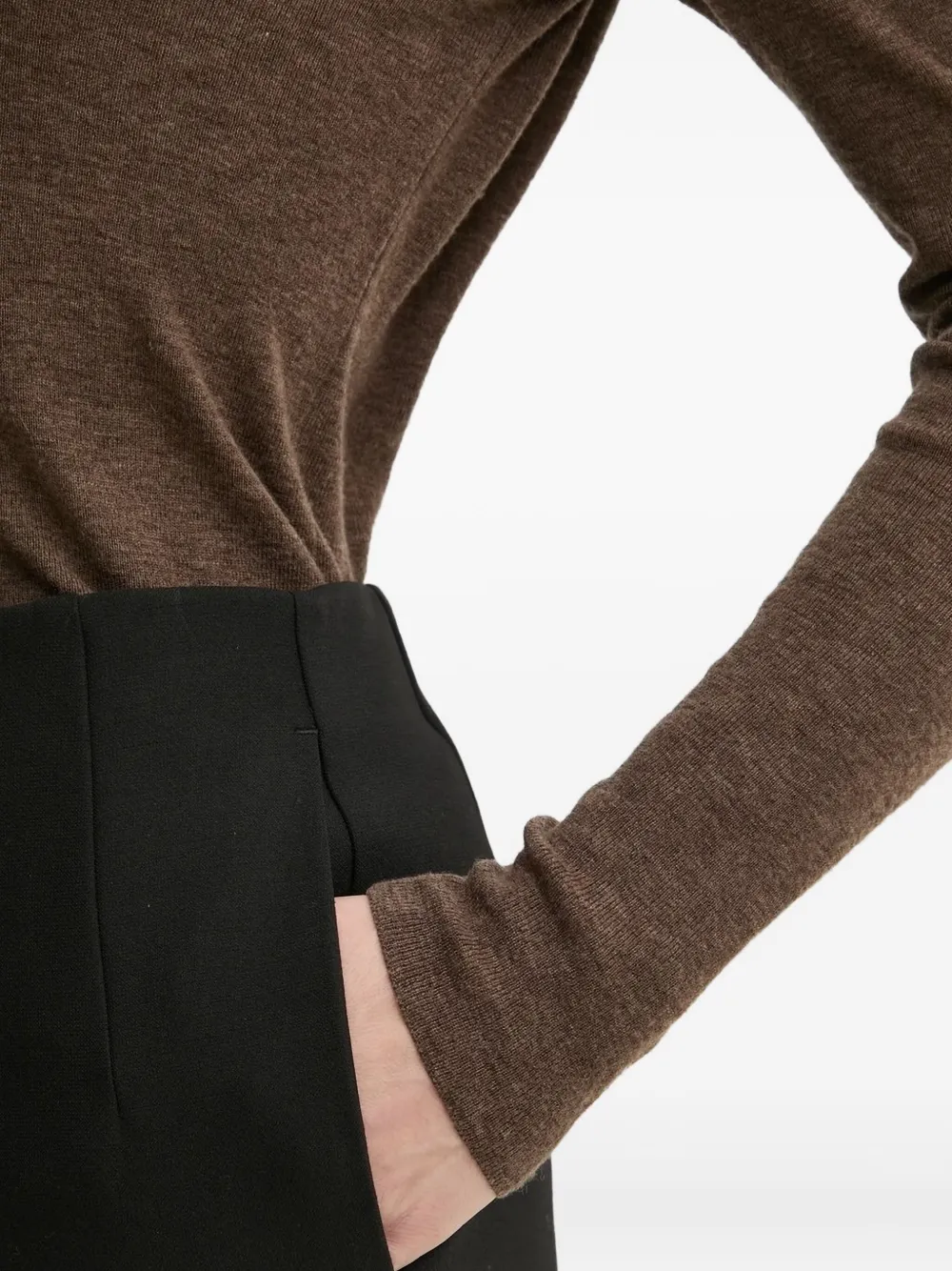 BOSS Broek met geplooide voorkant Zwart