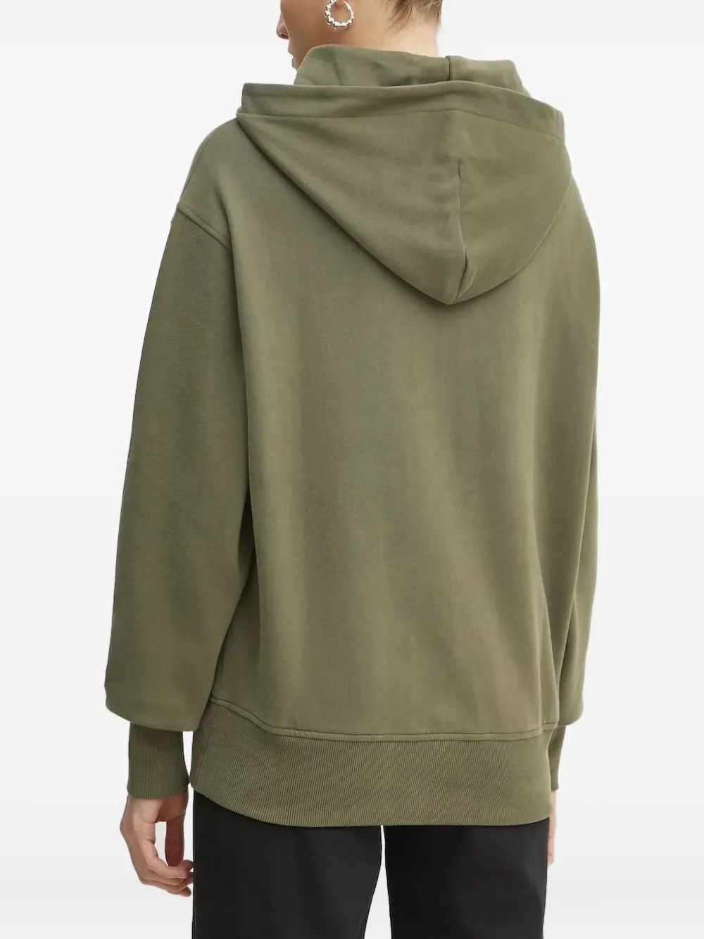 BOSS Hoodie met logo-reliëf - Groen