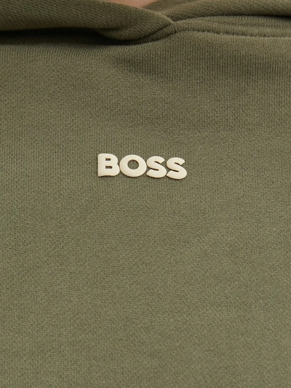 BOSS Hoodie met logo-reliëf Groen