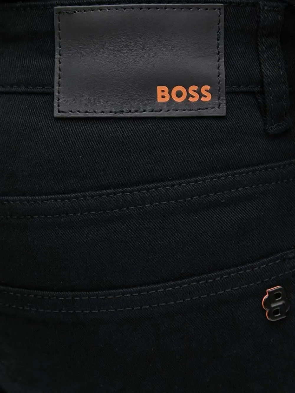 Hugo Boss Logo-patch Denim Jeans In Black