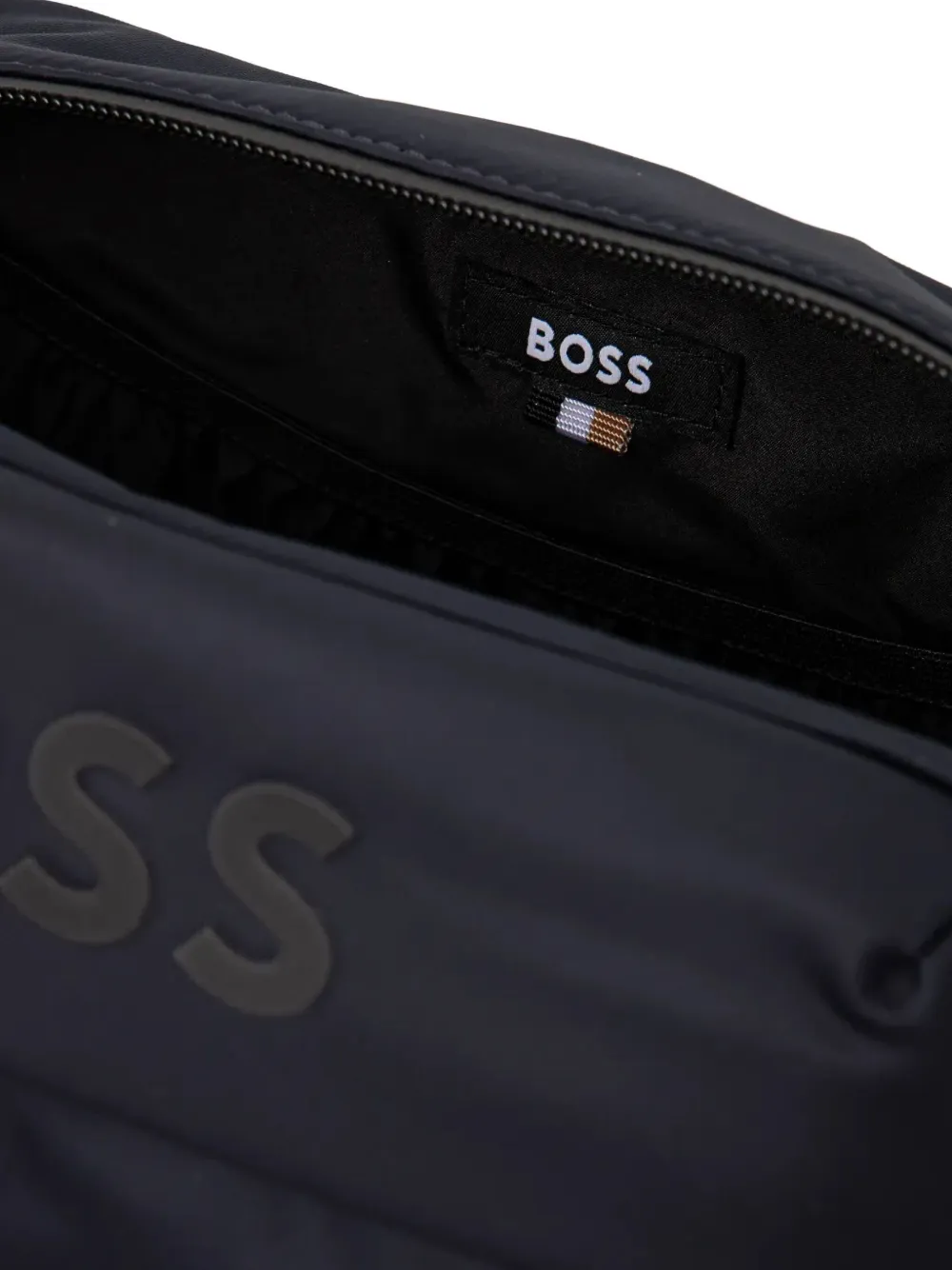 BOSS Toilettas met logo-reliëf Blauw