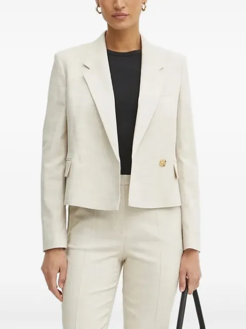 BOSS single-breasted frayed-edge blazer