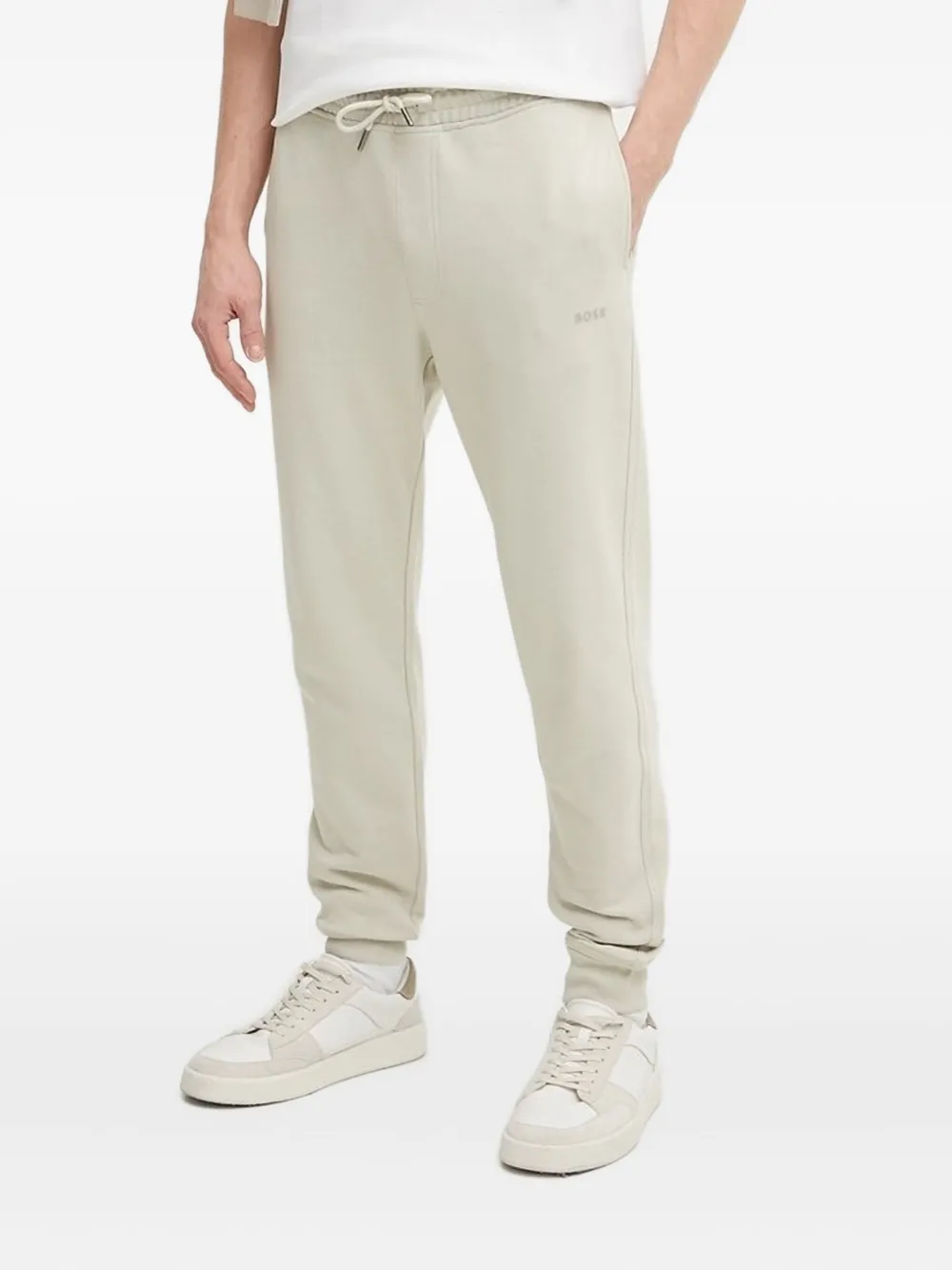Hugo Boss Logo-detail Drawstring Pants In Neutral