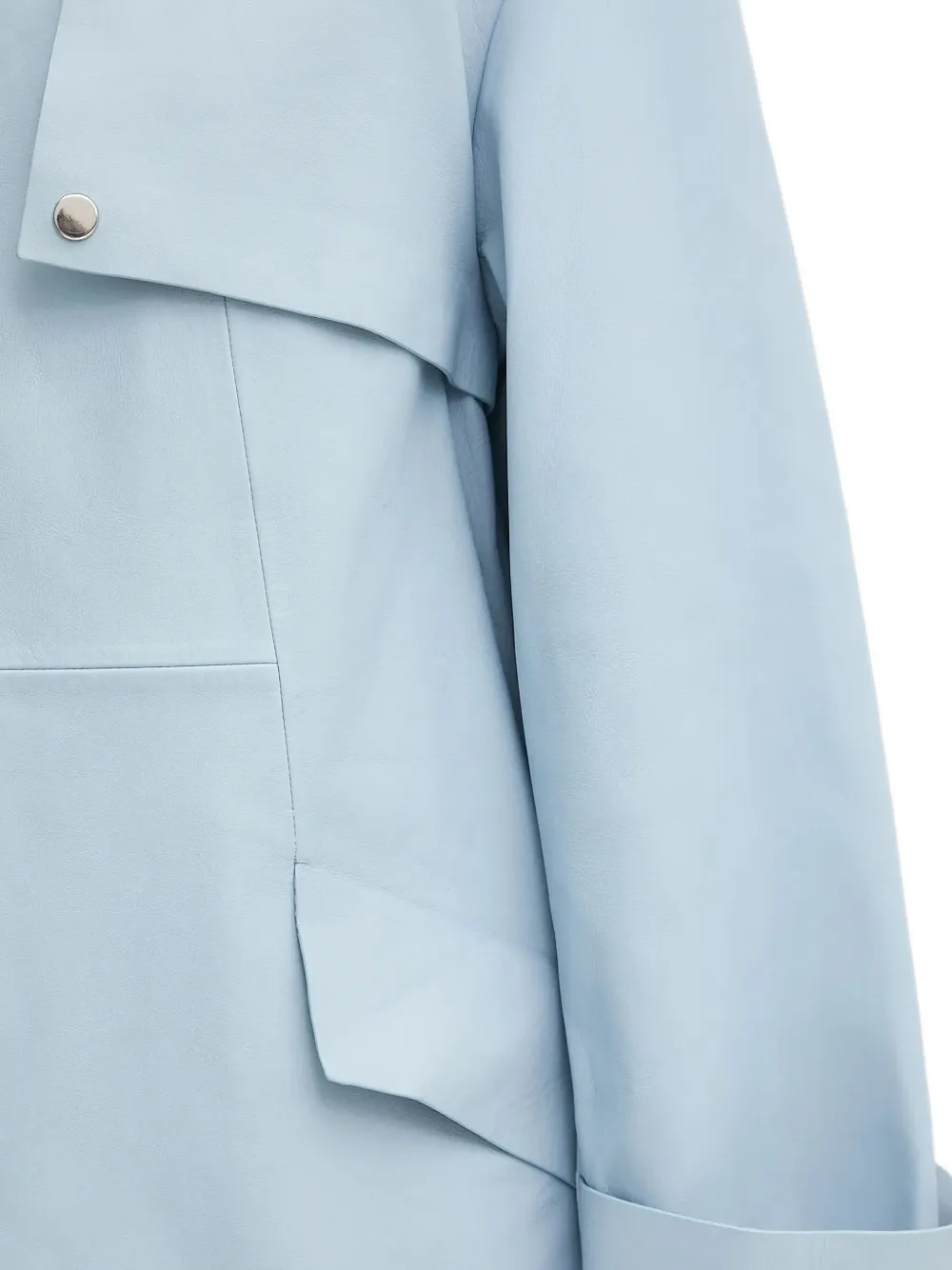 BOSS Leren trenchcoat Blauw