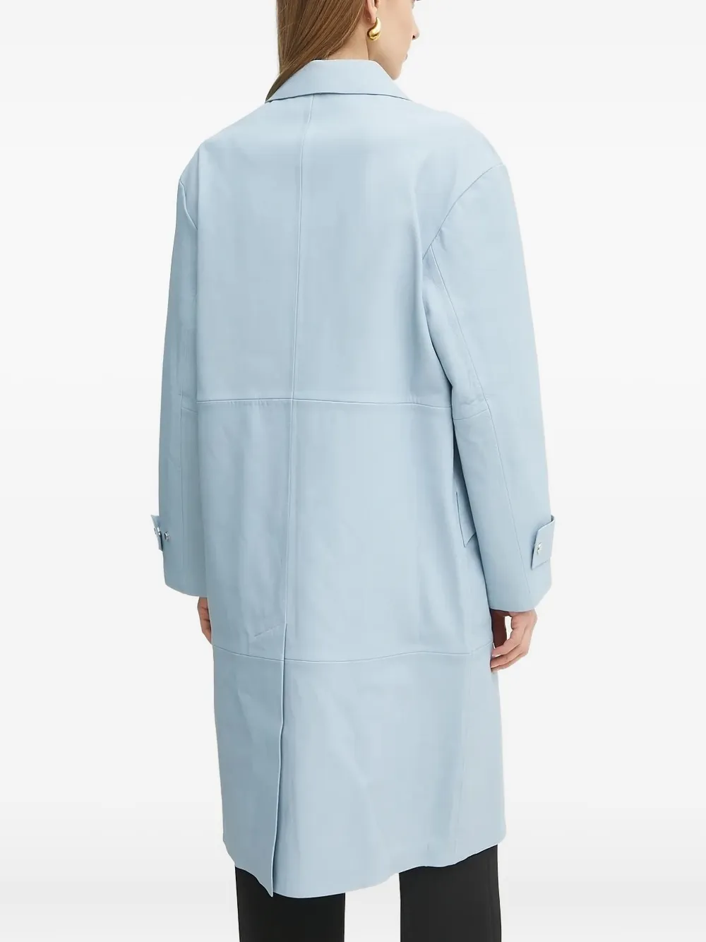 BOSS Leren trenchcoat - Blauw