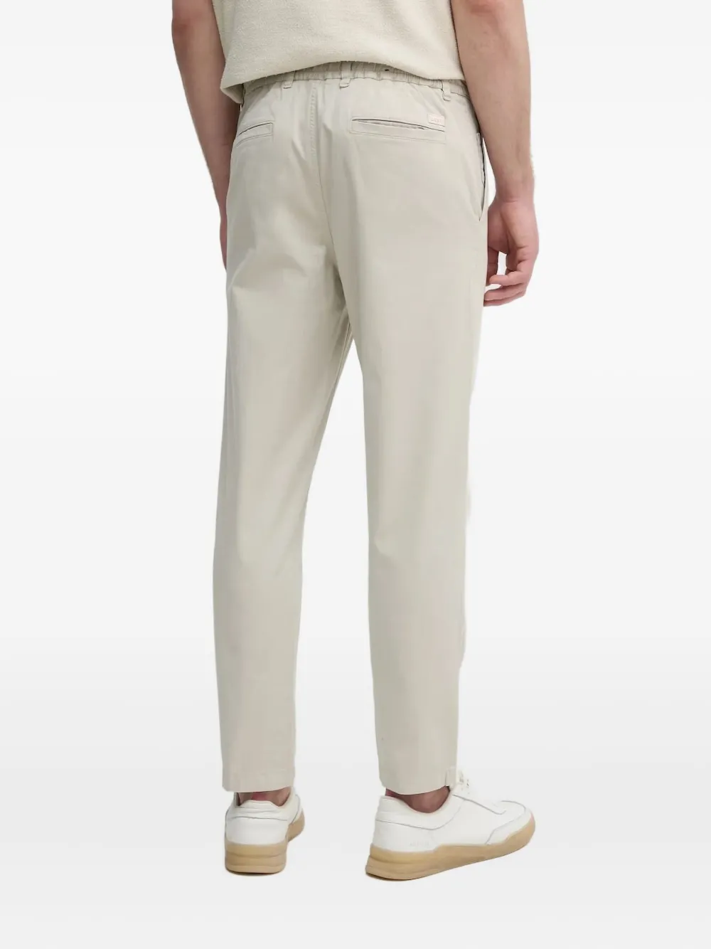 BOSS Broek met elastische taille - Beige