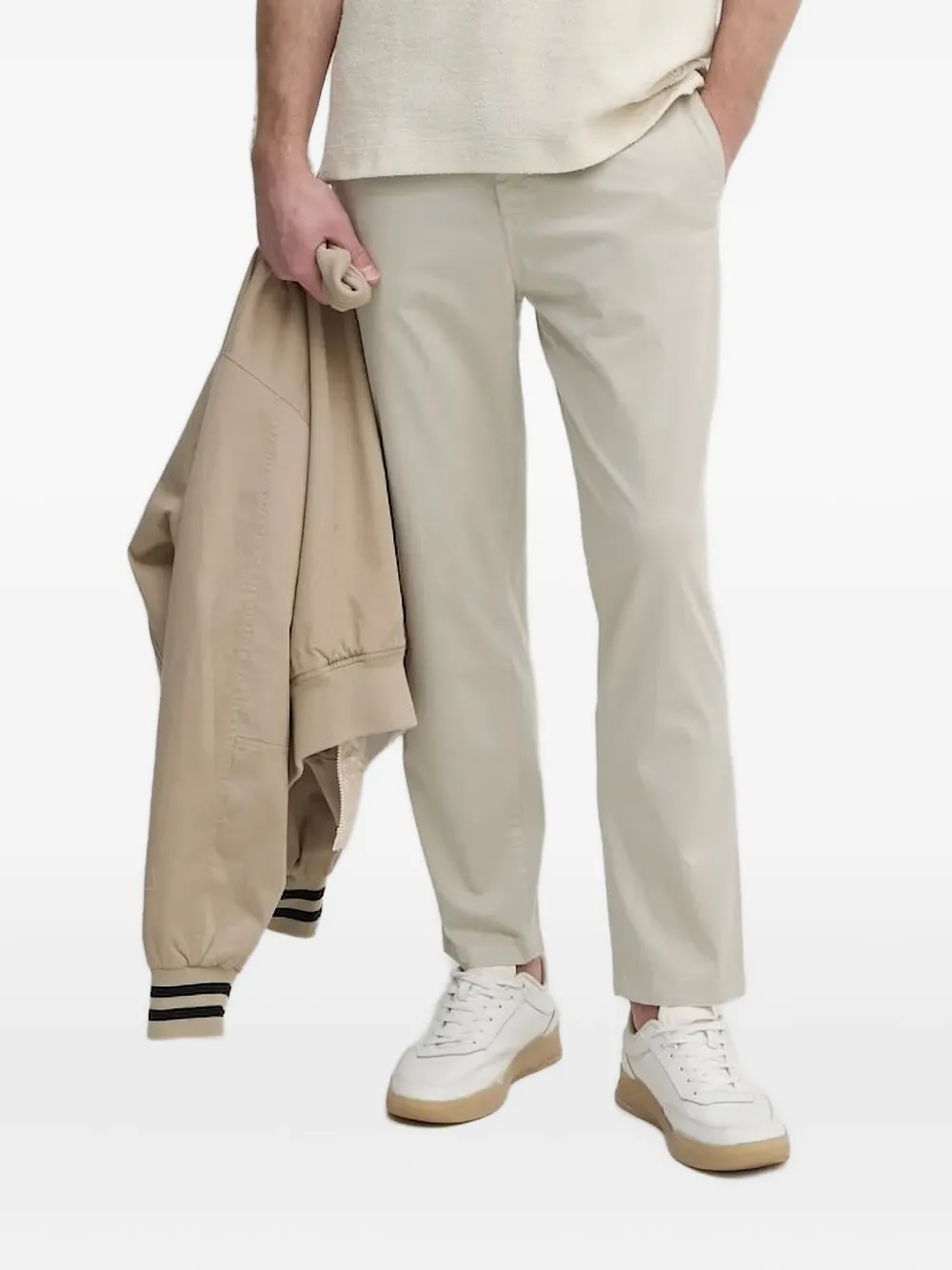 Hugo Boss Elasticated-waist Trousers In Neutral