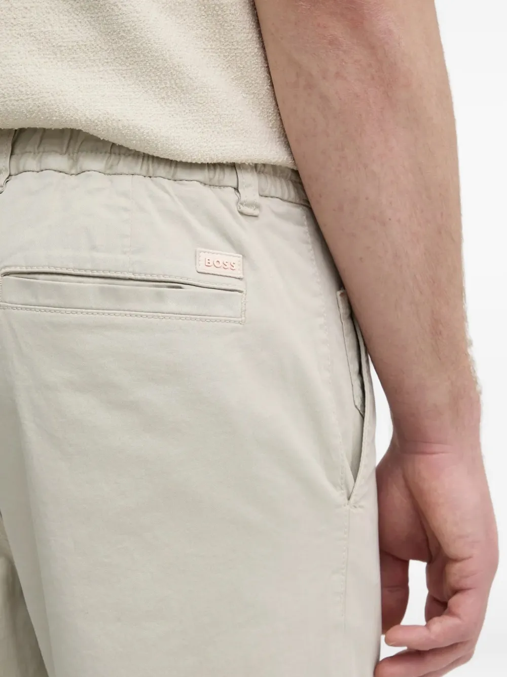 Hugo Boss Elasticated-waist Trousers In Neutral