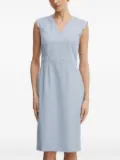 BOSS checked V-neck sheath mini dress - Blue