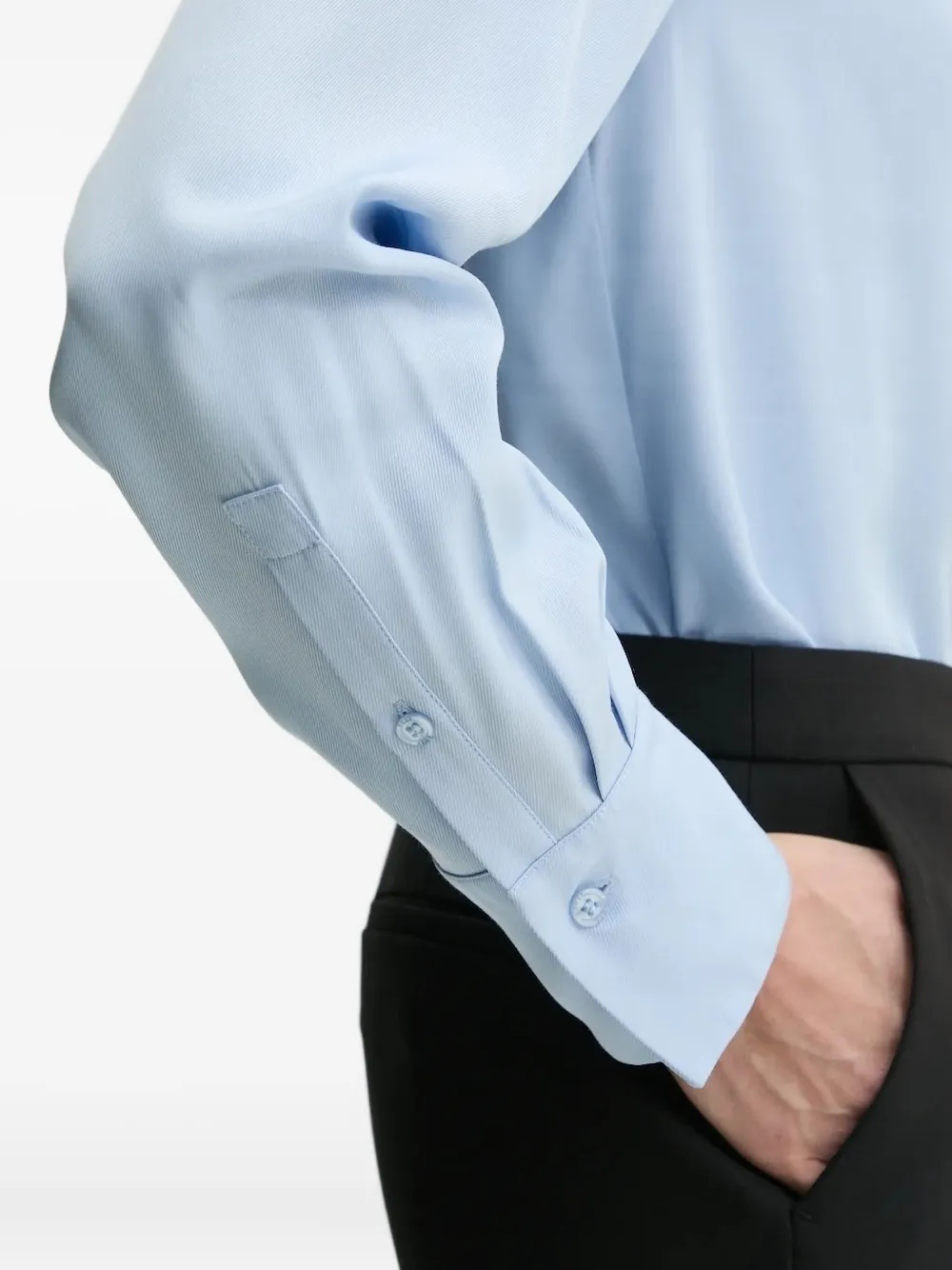 BOSS Blouse met ronde hals Blauw