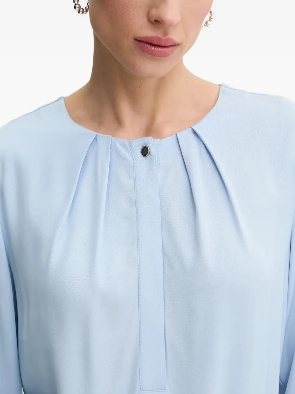 BOSS Blouse met ronde hals Blauw