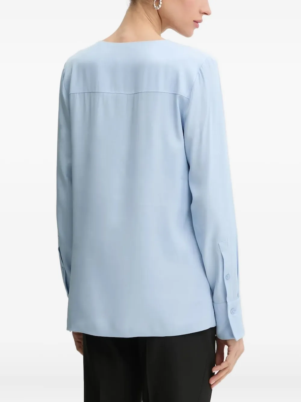 BOSS Blouse met ronde hals Blauw