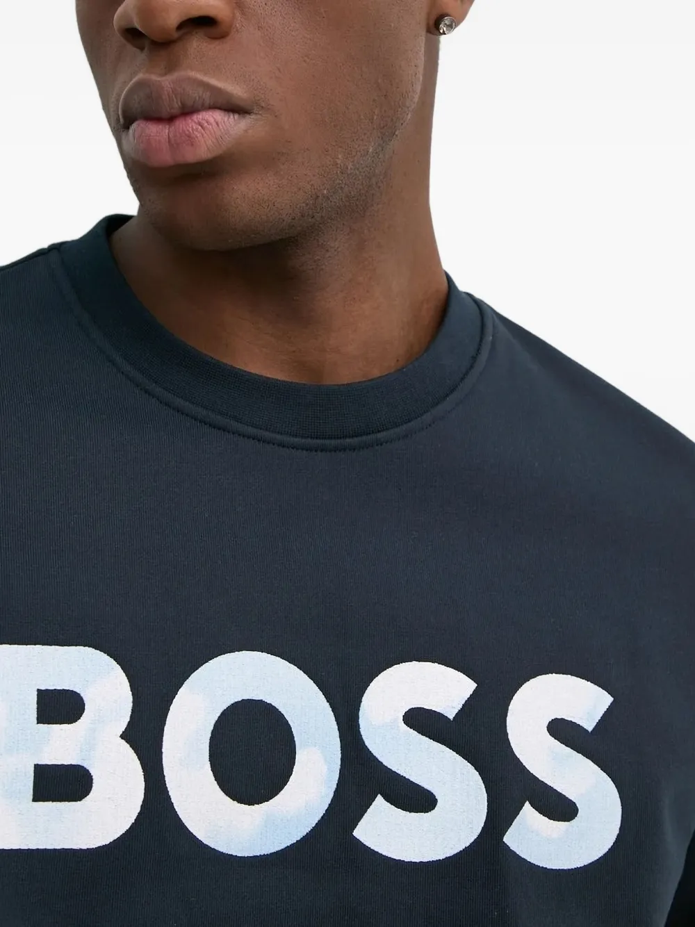 Hugo Boss Logo-print Sweatshirt In Blue