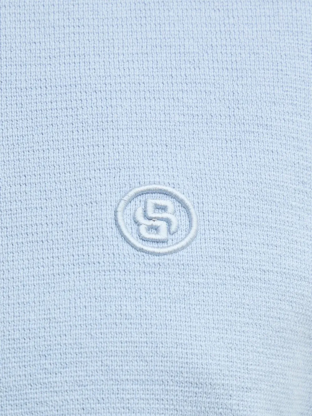 BOSS embroidered crew-neck sweater Blauw