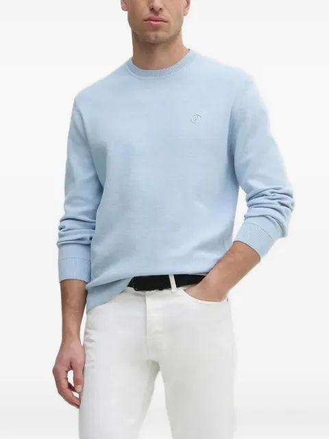 BOSS embroidered crew-neck sweater
