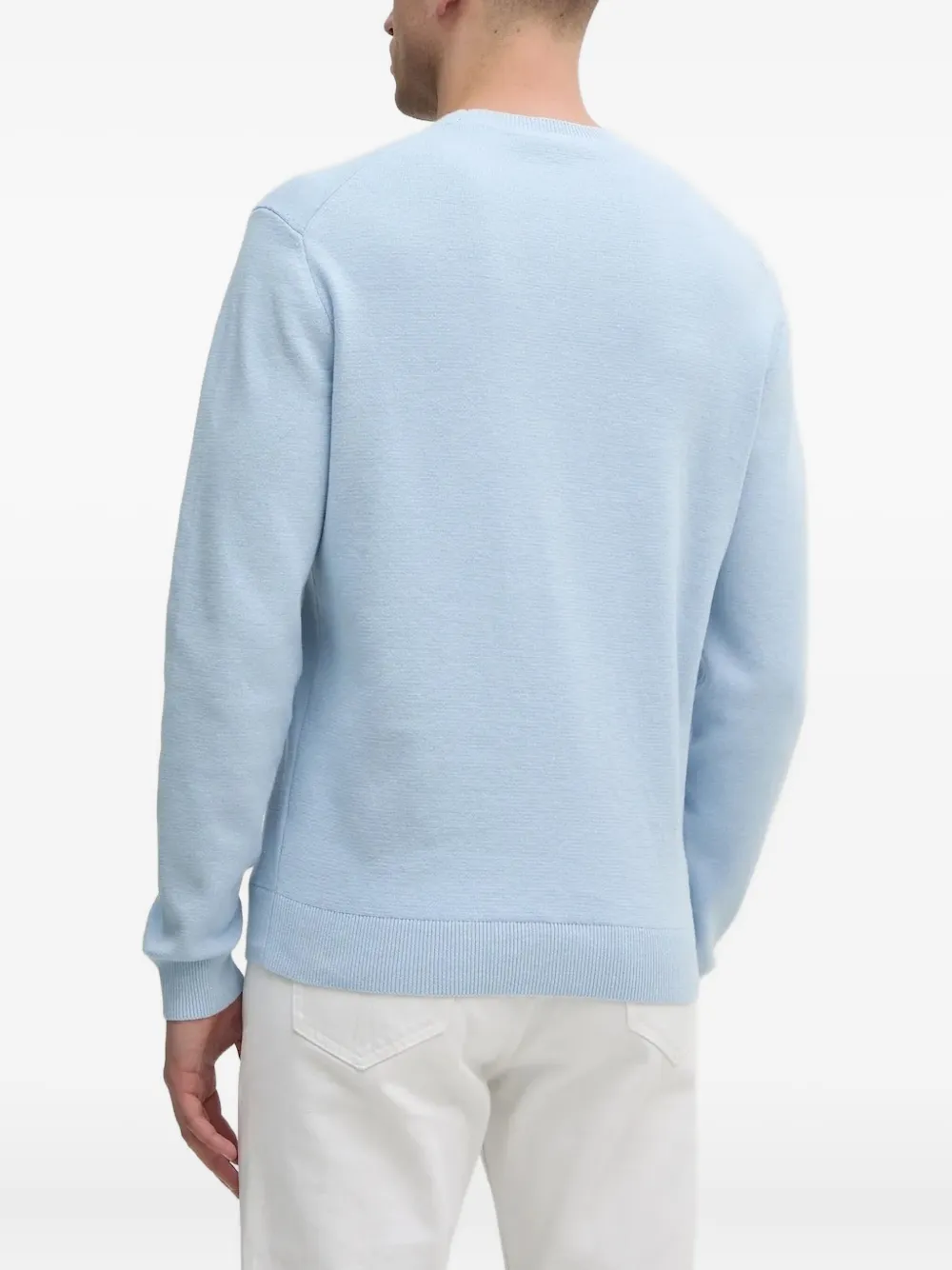 BOSS embroidered crew-neck sweater - Blauw