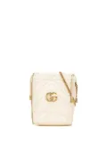 Gucci Pre-Owned 2016-present Mini GG Marmont Matelasse Leather bucket bag - White