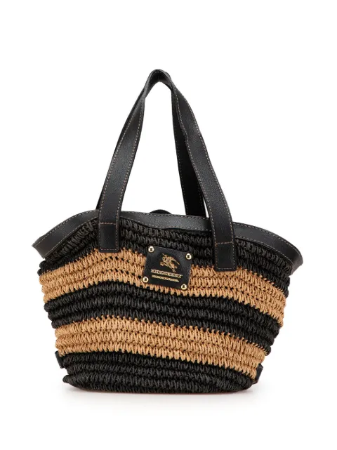 Burberry Pre-Owned tote Striped Raffia Basket Bag 2023-2024