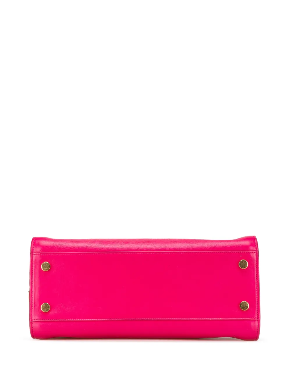 Pre-owned Saint Laurent 2014 Small Leather Monogram Cabas Satchel In Pink