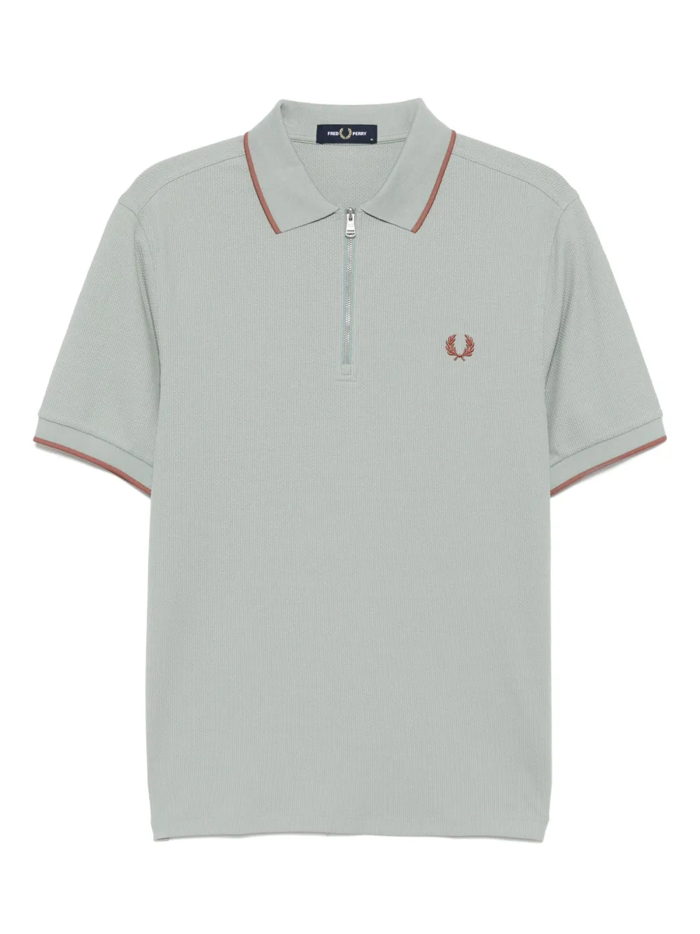 Fred Perry polo texturé à col zippé | bleu | Image 1