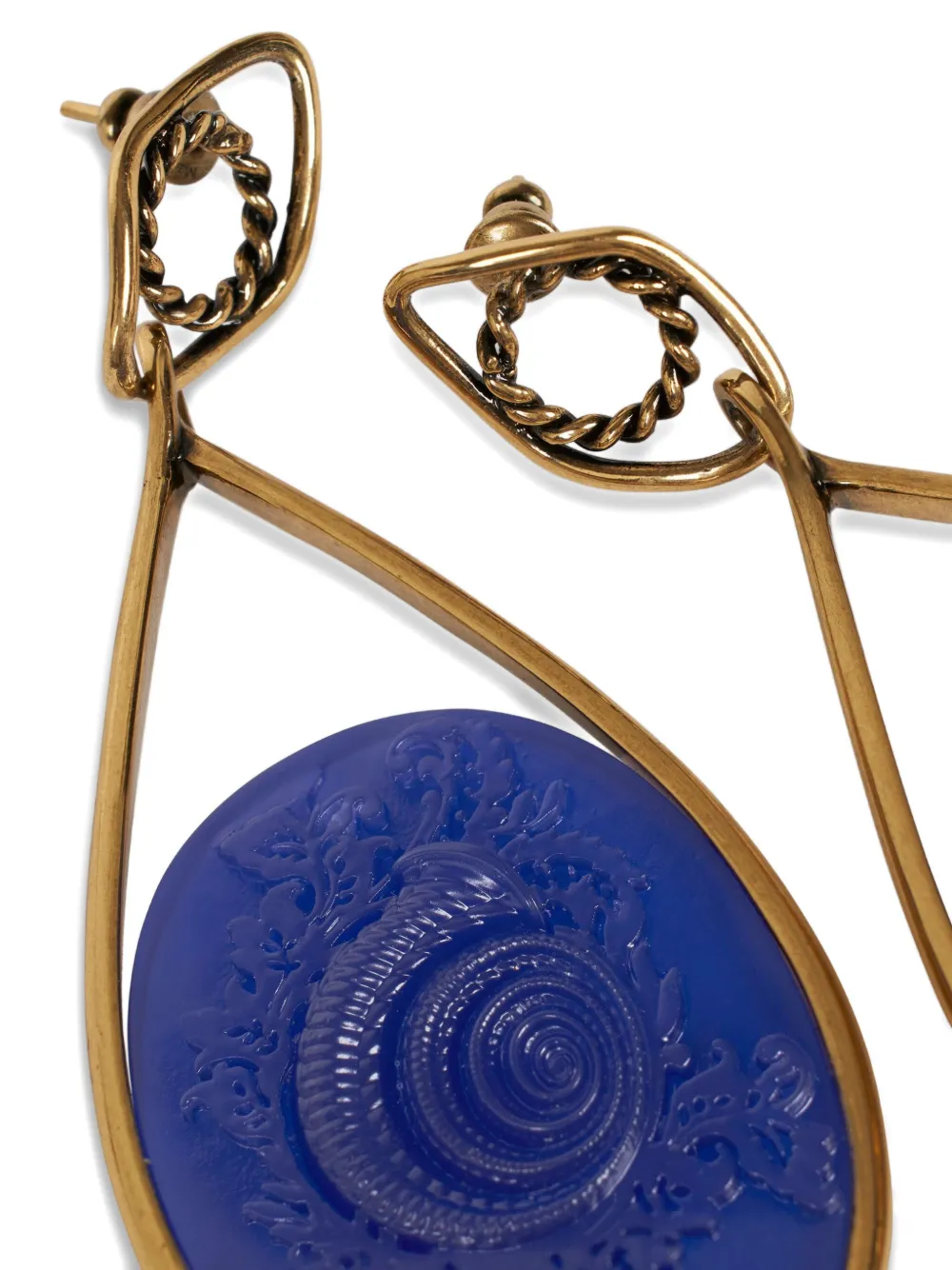 Etro Cameo-shell Earrings In Gold