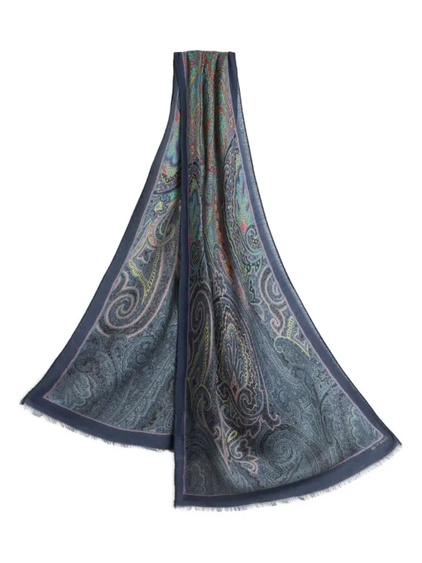【ETRO】ペイズリー柄　スカーフ 未使用品 エトロ ETRO ペイズリー柄 ショール スカーフ シルク