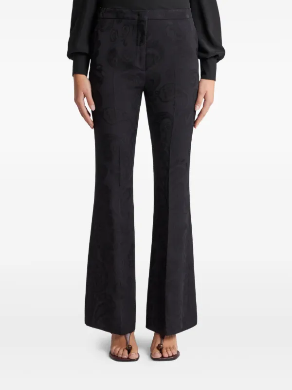ETRO Jacquard Flared Trousers | Black | FARFETCH